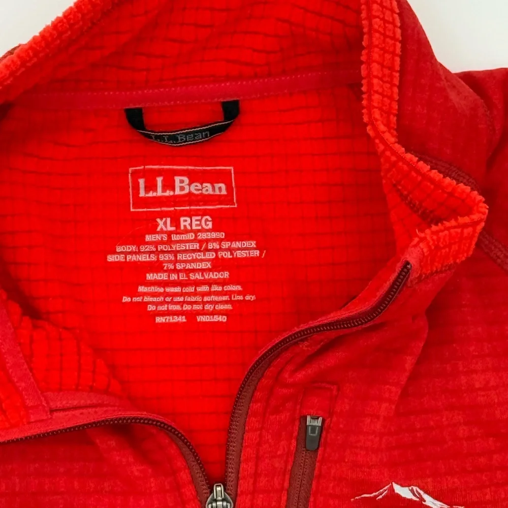 L.L. Bean Red Zip Up‎ Sweater Vibrant Sporty Design